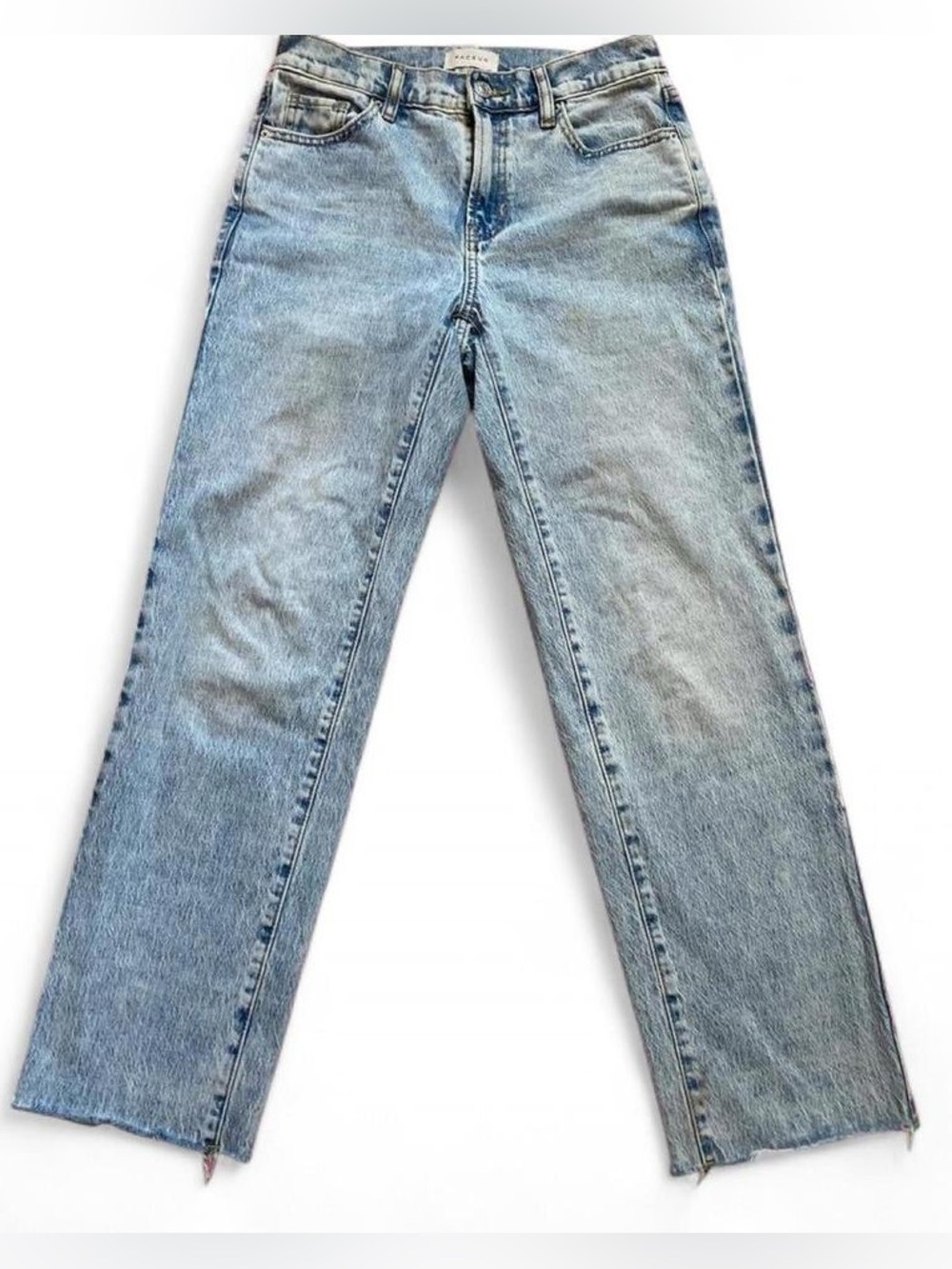 NWOT PacSun Acid Washed Light Blue 90’s Straight Leg Cut Off Jeans Size 25